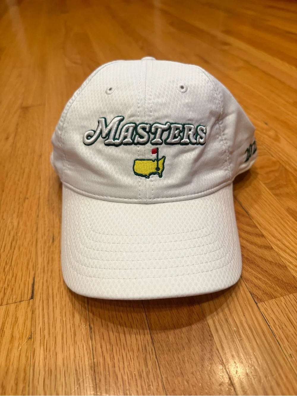 Masters White Golf Hat with Yellow Logo